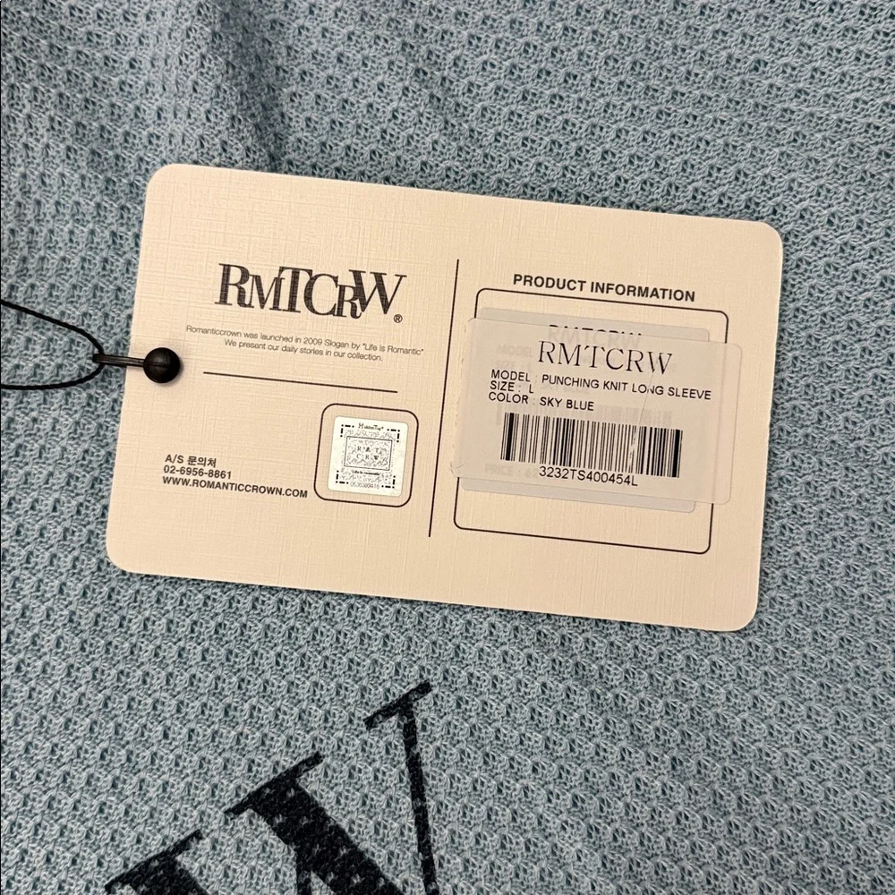 ROMANTIC CROWN Light Blue RMTCRW Sweater Size L